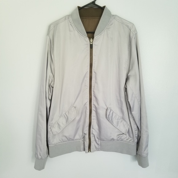 Guess Reversible 2 in 1 Silver Satin Bomber Jacket - Picture 4 of 8